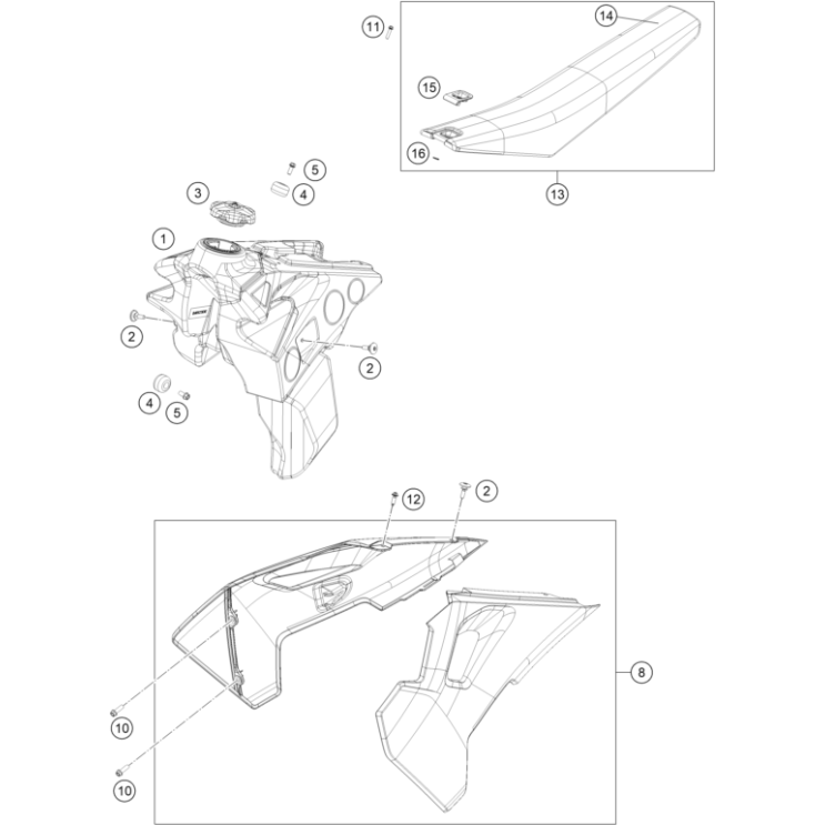 RÉSERVOIR, SELLE HUSQVARNA 350 FE 2025